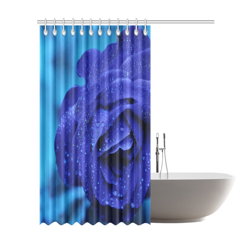 Blue Rose Shower Curtain Shower Curtain 72"x84"