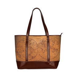 old world map tote handbag Tote Handbag (Model 1642)