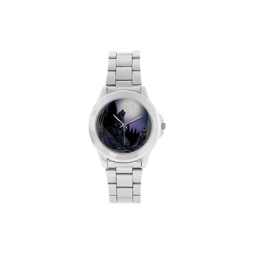 Howling Wolf Unisex Stainless Steel Watch(Model 103)