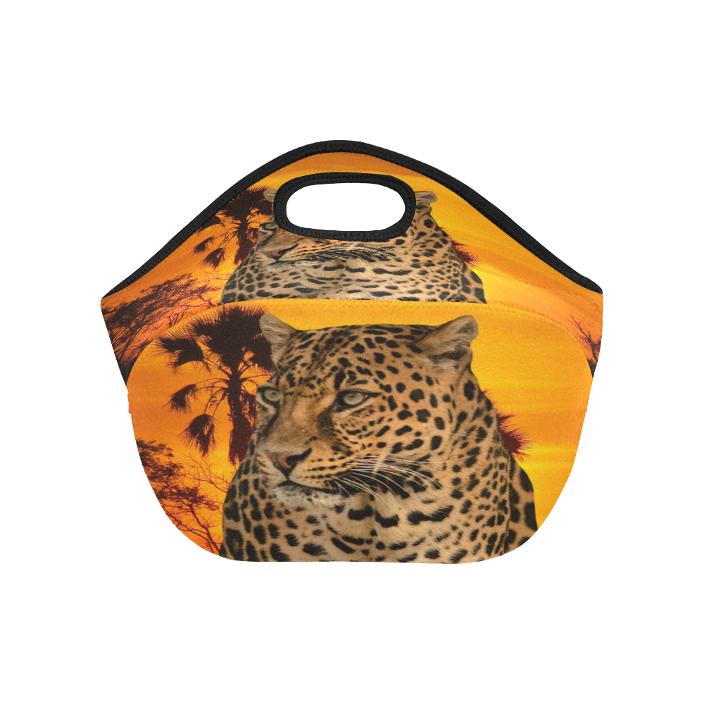 Leopard and Sunset Neoprene Lunch Bag/Small (Model 1669)