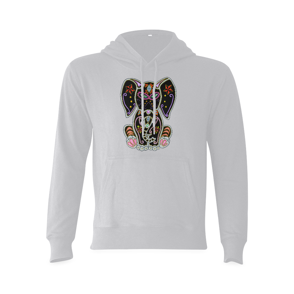 Mystical Sugar Skull Elephant Grey Oceanus Hoodie Sweatshirt (NEW) (Model H03)