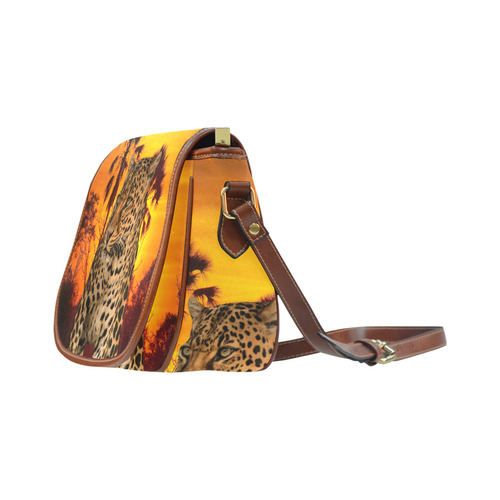 Leopard and Sunset Saddle Bag/Large (Model 1649)