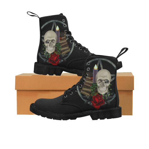 Gothic Black Magic Martin Boots for Women (Black) (Model 1203H)