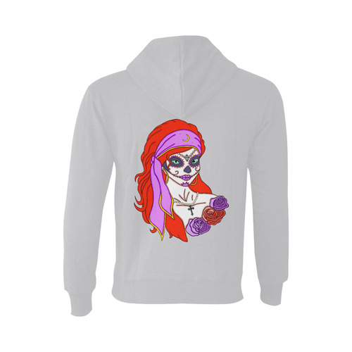 Gypsy Sugar Skull Grey Oceanus Hoodie Sweatshirt (NEW) (Model H03)
