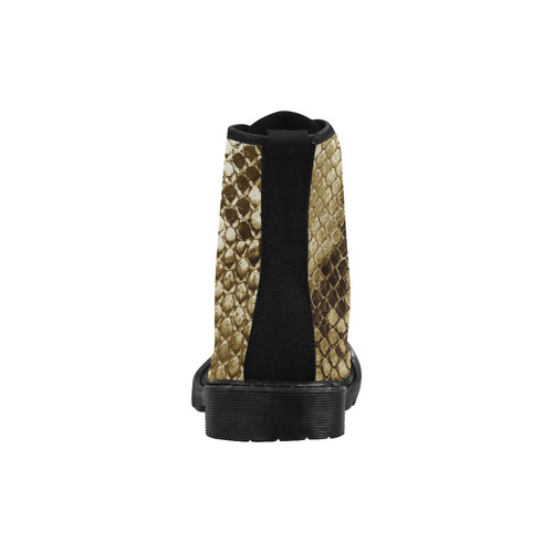 Golden Snakeskin - No snake has to die for it Martin Boots for Women (Black) (Model 1203H)