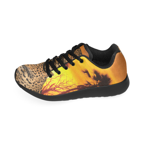 Leopard and Sunset Men's Running Shoes/Large Size (Model 020)