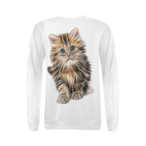 Lovely Cute Kitty All Over Print Crewneck Sweatshirt for Women (Model H18)