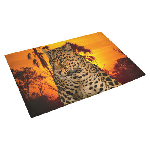 Leopard and Sunset Azalea Doormat 30" x 18" (Sponge Material)