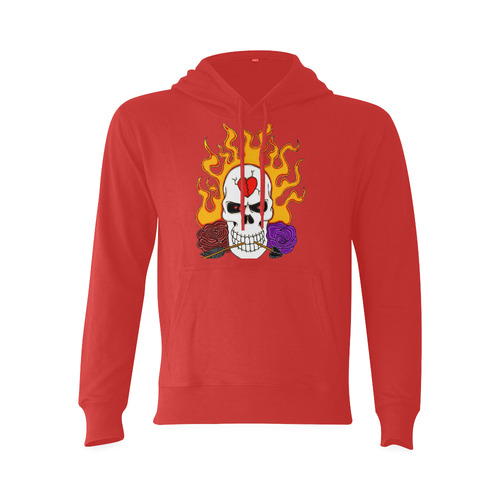 Anti Valentine Skull Red Oceanus Hoodie Sweatshirt (Model H03)