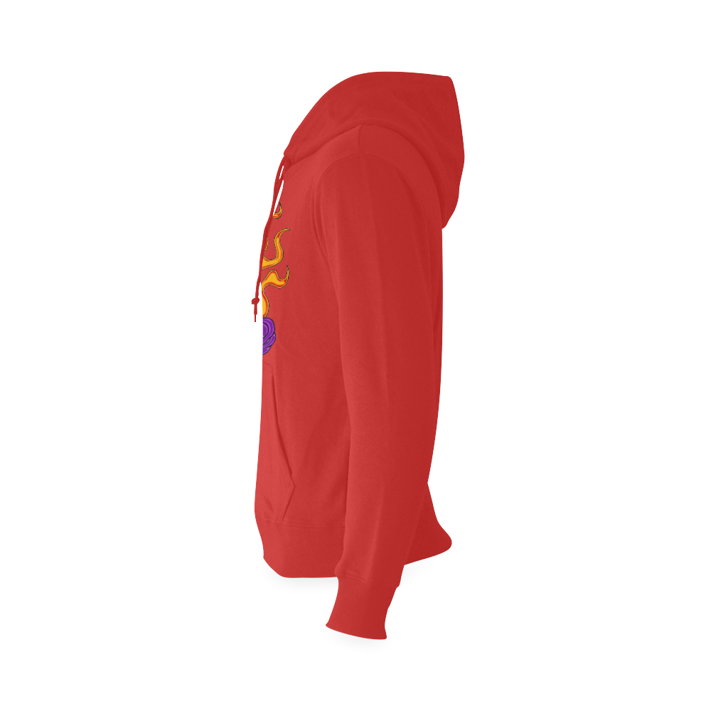 Anti Valentine Skull Red Oceanus Hoodie Sweatshirt (Model H03)