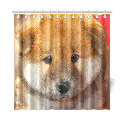 Cute Puppy Low Poly Vector Triangles Shower Curtain 72"x72"