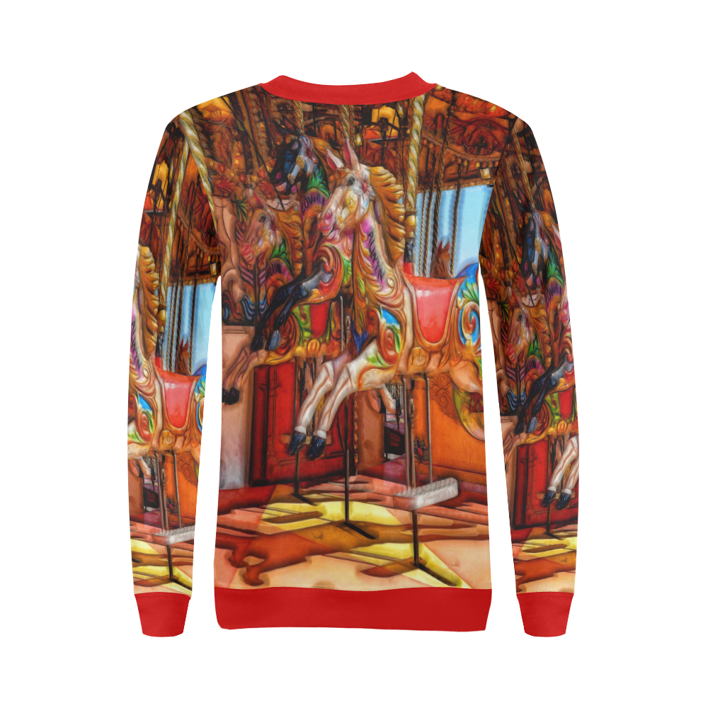 Take A Ride On The Merry-go-round All Over Print Crewneck Sweatshirt for Women (Model H18)