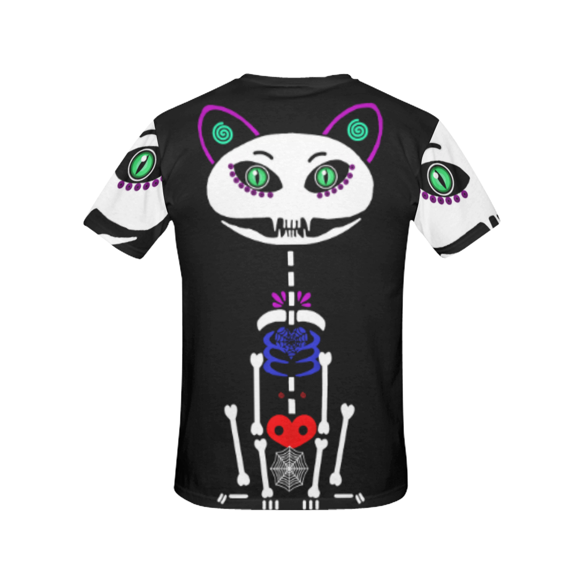Skelly Pussy Cat All Over Print T-Shirt for Women (USA Size) (Model T40)