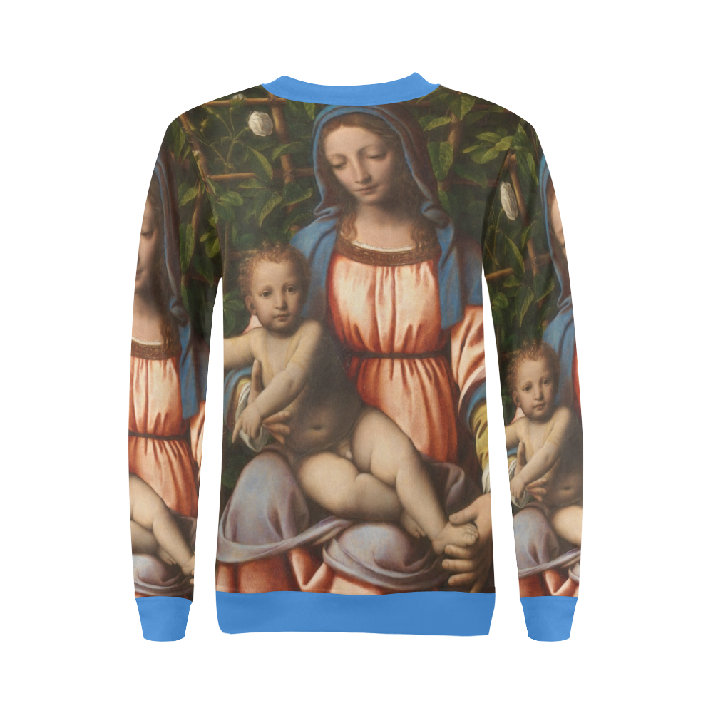 Madonna Of Roses From Bernardino Luini All Over Print Crewneck Sweatshirt for Women (Model H18)