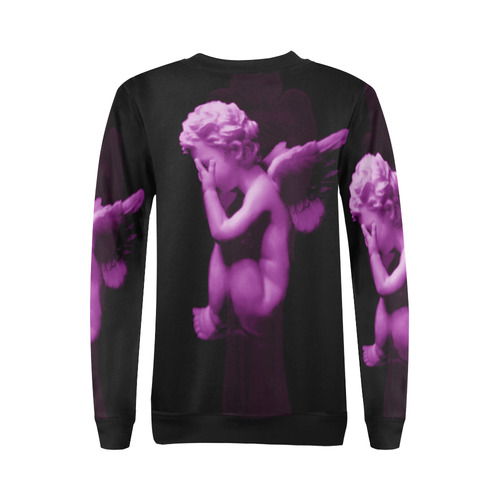 Sad li'l angel All Over Print Crewneck Sweatshirt for Women (Model H18)