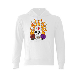 Anti Valentine Skull White Oceanus Hoodie Sweatshirt (Model H03)