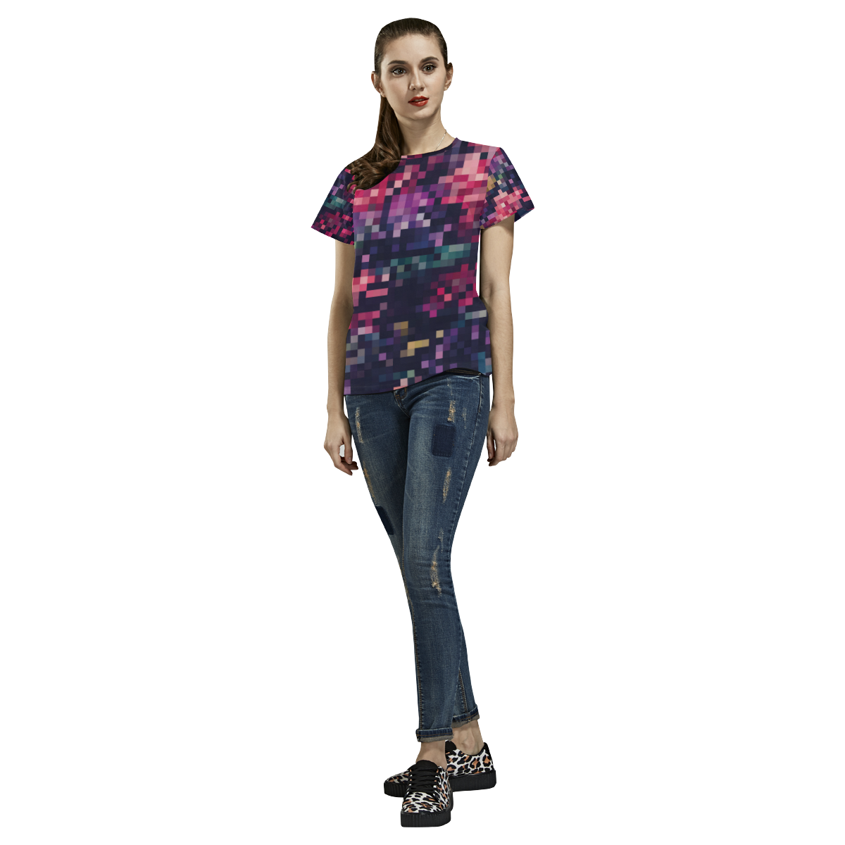 Mosaic Pattern 8 All Over Print T-Shirt for Women (USA Size) (Model T40)