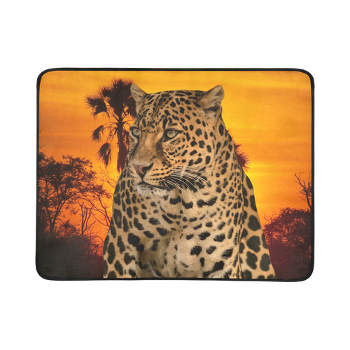 Leopard and Sunset Beach Mat 78"x 60"
