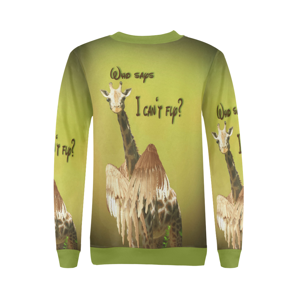 The flying giraffe All Over Print Crewneck Sweatshirt for Women (Model H18)