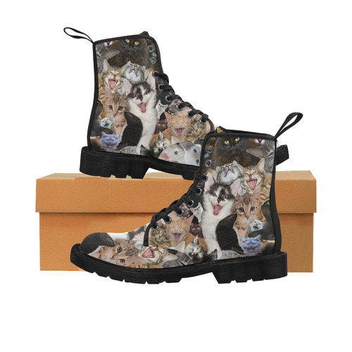 Crazy Kitten Show Martin Boots for Women (Black) (Model 1203H)