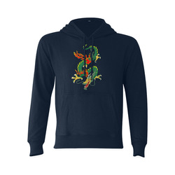 Green Chinese Dragon Dark Blue Oceanus Hoodie Sweatshirt (Model H03)