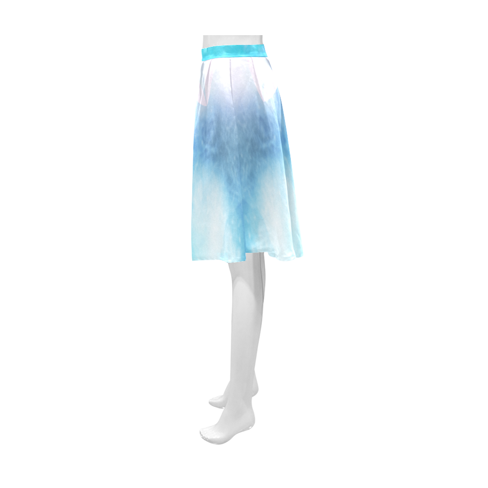 geometric flowers in blue Athena Women's Short Skirt (Model D15)