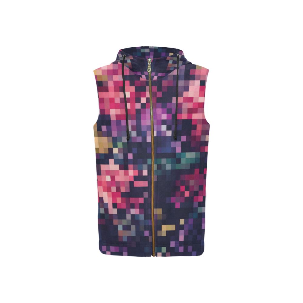 Mosaic Pattern 8 All Over Print Sleeveless Zip Up Hoodie for Women (Model H16)