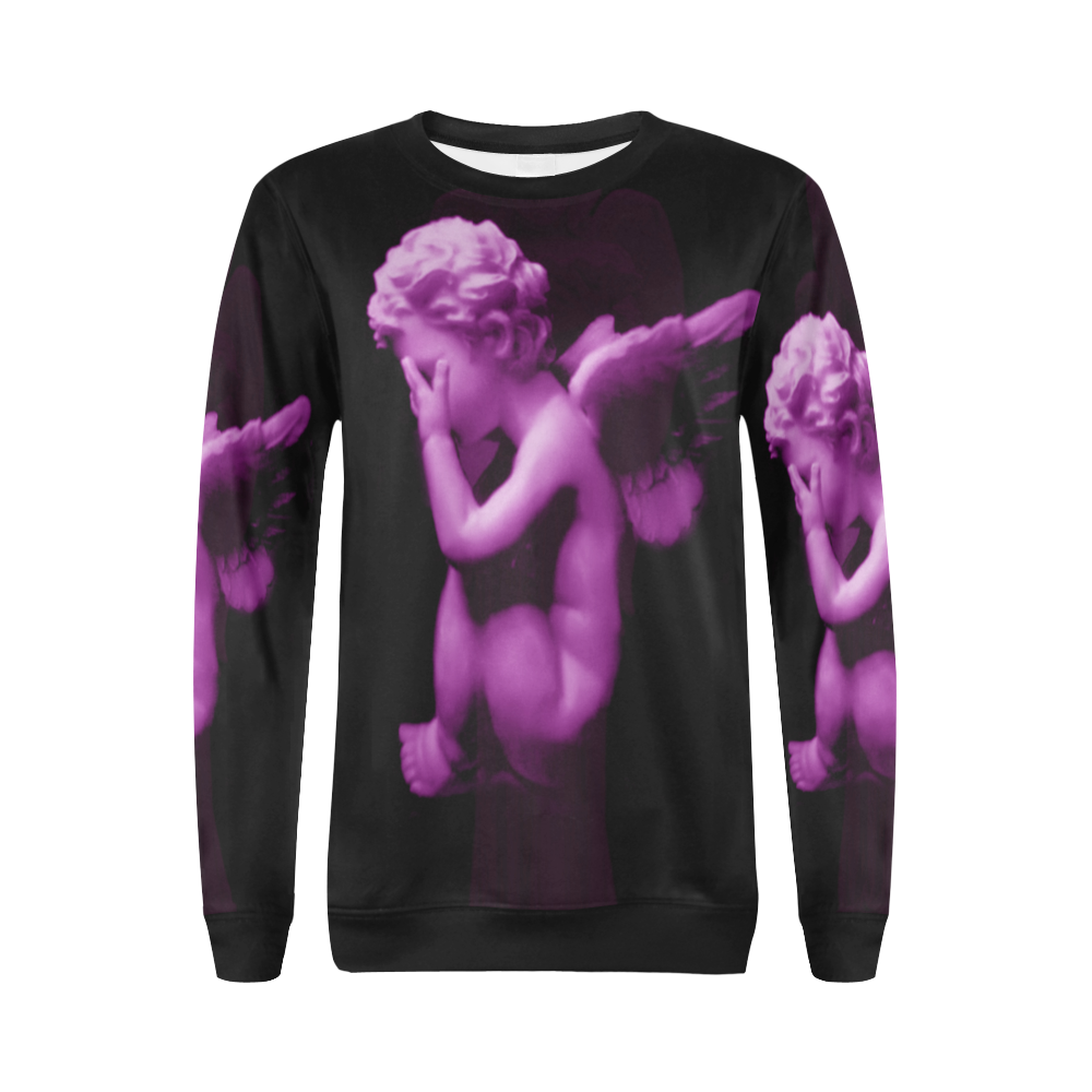 Sad li'l angel All Over Print Crewneck Sweatshirt for Women (Model H18)