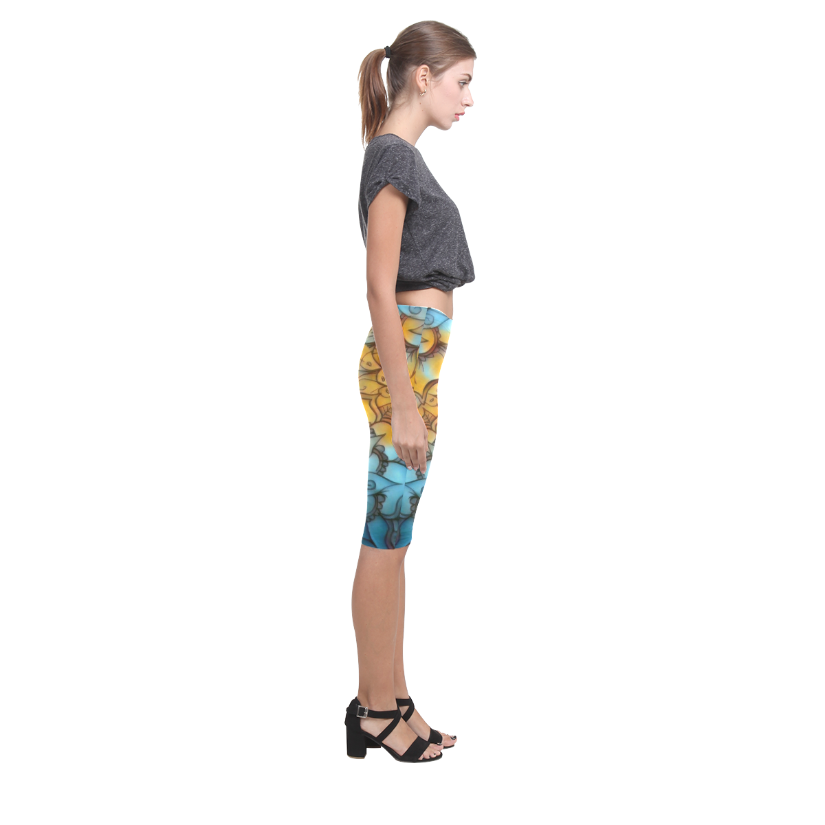 Dreamy flower 1.1 Hestia Cropped Leggings (Model L03)