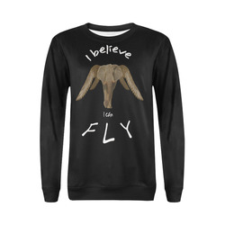 Flying Elephant All Over Print Crewneck Sweatshirt for Women (Model H18)