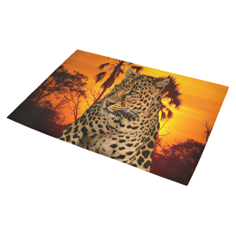Leopard and Sunset Azalea Doormat 30" x 18" (Sponge Material)