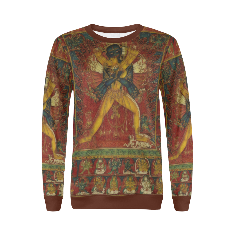 Buddhist Deity Kalachakra All Over Print Crewneck Sweatshirt for Women (Model H18)