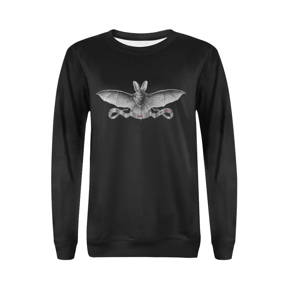 Gothic Bat All Over Print Crewneck Sweatshirt for Women (Model H18)