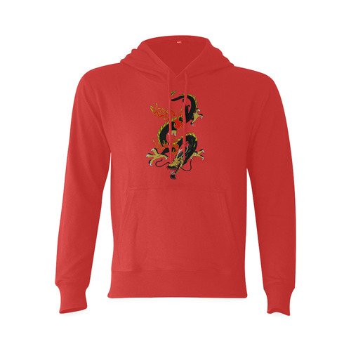 Black Chinese Dragon Red Oceanus Hoodie Sweatshirt (NEW) (Model H03)