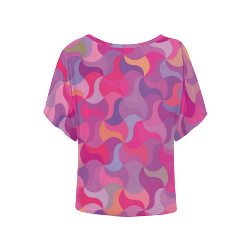 Mosaic Pattern 4 Women's Batwing-Sleeved Blouse T shirt (Model T44)