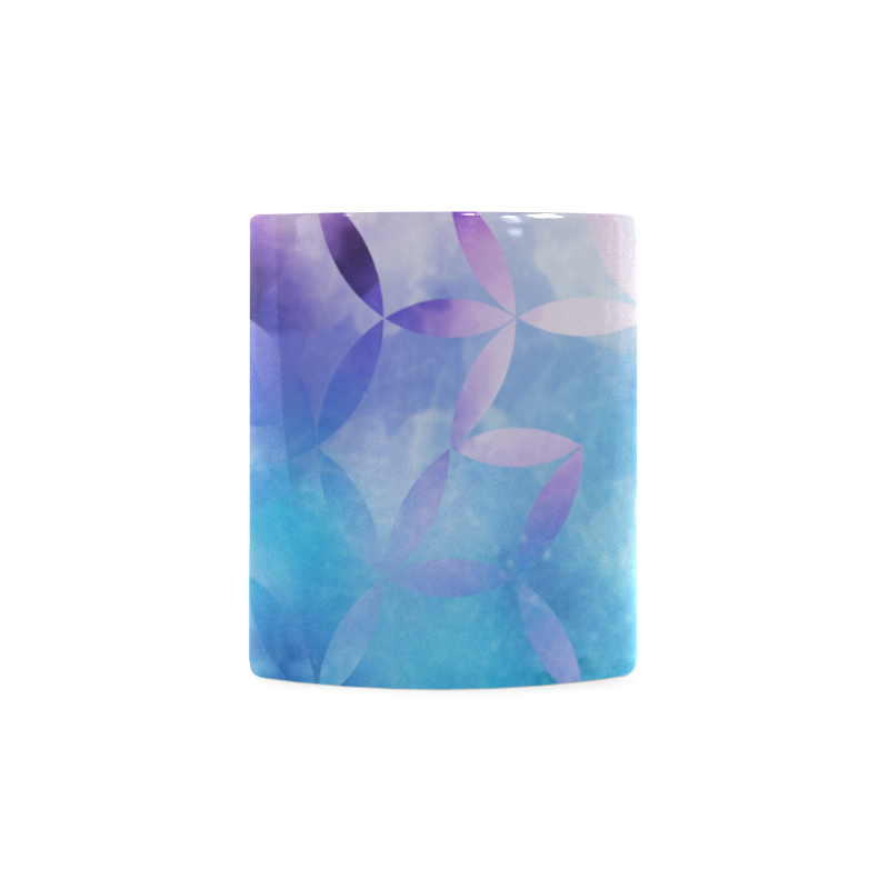 geometric flowers in blue White Mug(11OZ)