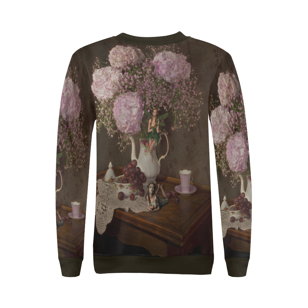 A Fairy Dreaming In Pastel All Over Print Crewneck Sweatshirt for Women (Model H18)