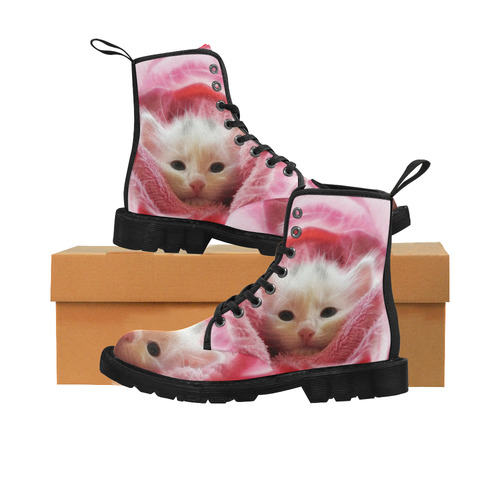Kitty Loves Pink Martin Boots for Women (Black) (Model 1203H)