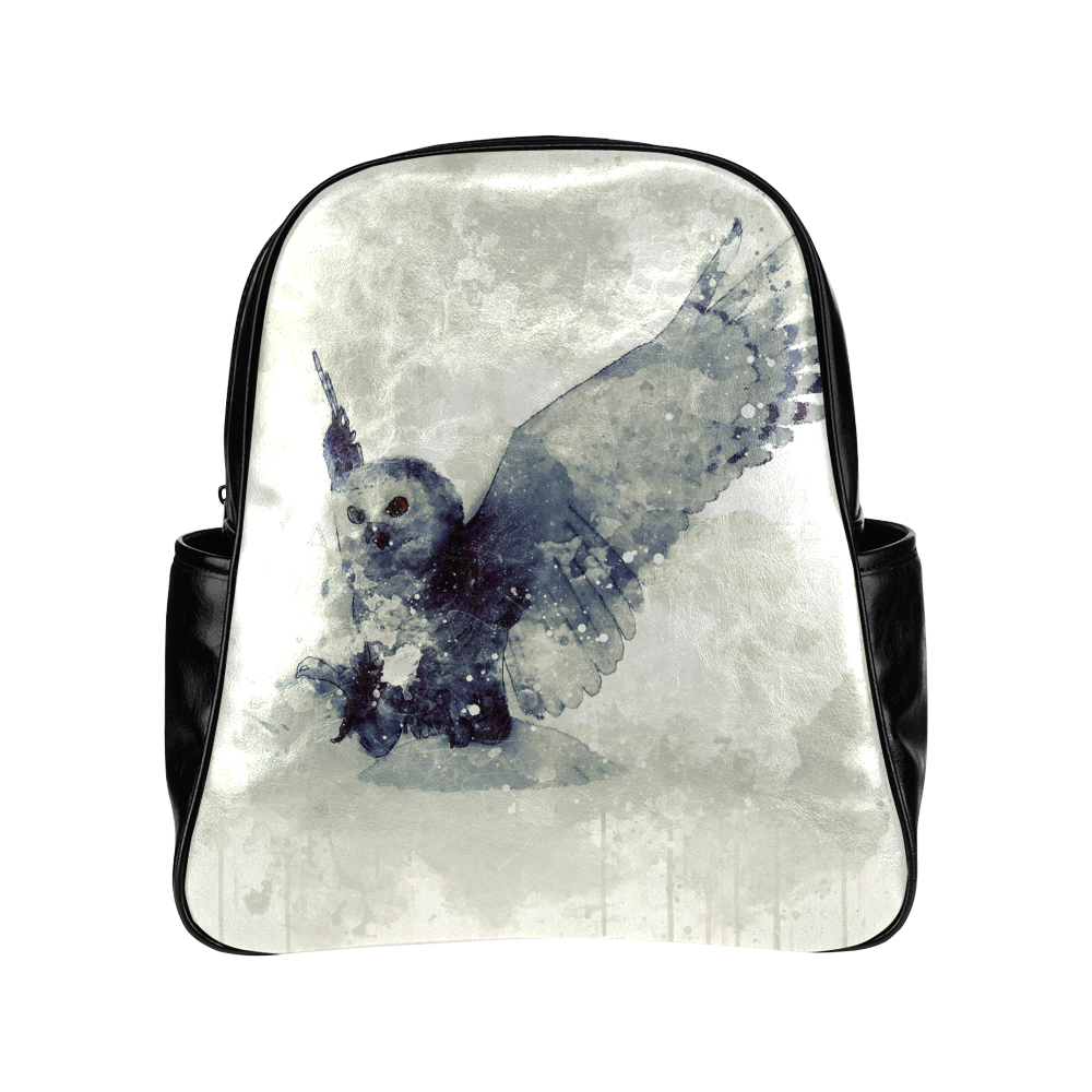 Wonderful owl, watercolor Multi-Pockets Backpack (Model 1636)