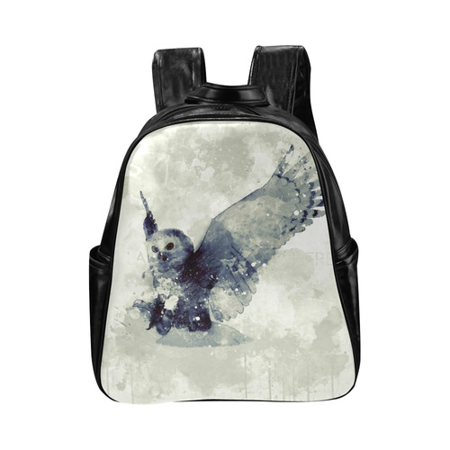 Wonderful owl, watercolor Multi-Pockets Backpack (Model 1636)