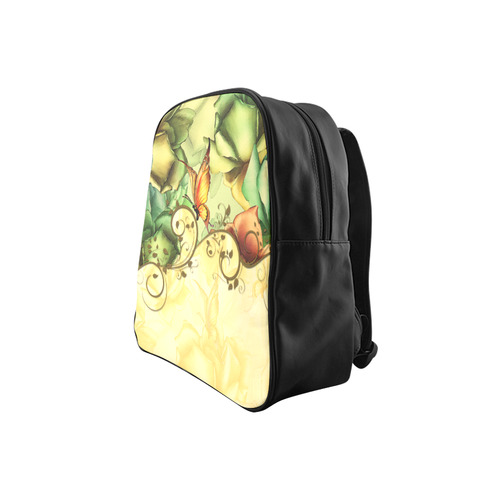Colorful flowers with butterflies School Backpack (Model 1601)(Small)