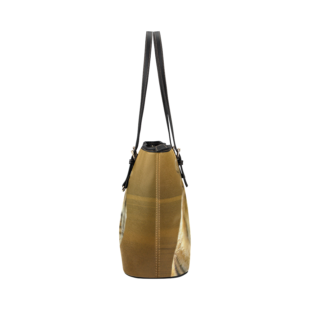 Golden Tiger Leather Tote Bag/Large (Model 1651)