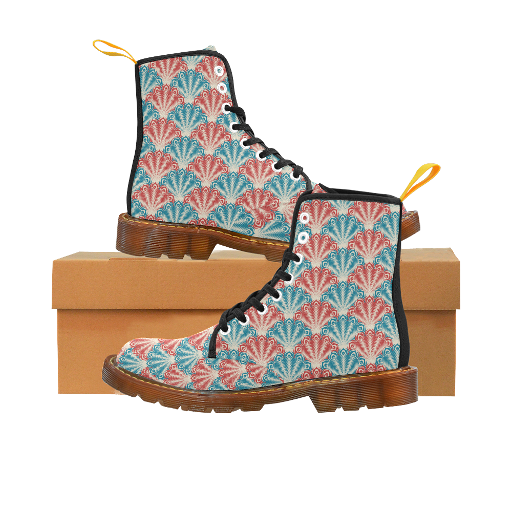 Mandala Feathers Pattern 01 Custom Canvas Boots For Men Model 1203H