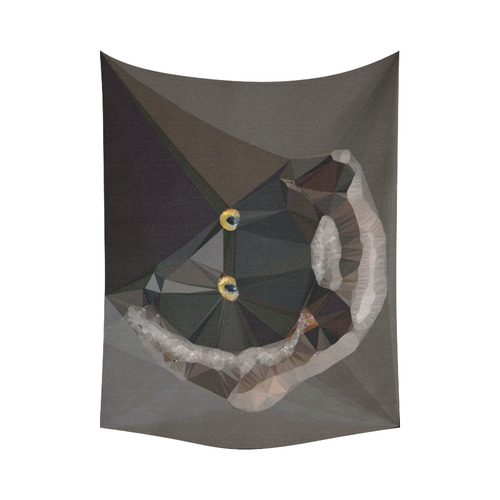 Cat Yellow Eyes Low Poly Triangles Cotton Linen Wall Tapestry 80"x 60"