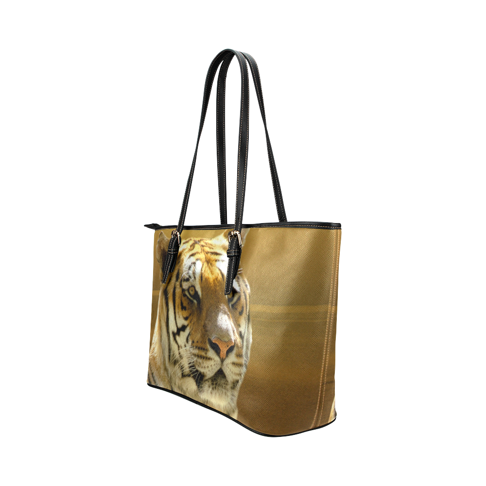 Golden Tiger Leather Tote Bag/Large (Model 1651)