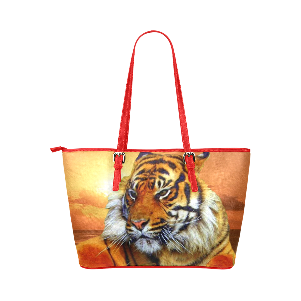 Sumatran Tiger Leather Tote Bag/Large (Model 1651)