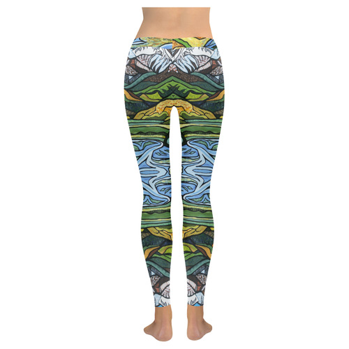 Lyrical Lines Women's Low Rise Leggings (Invisible Stitch) (Model L05)