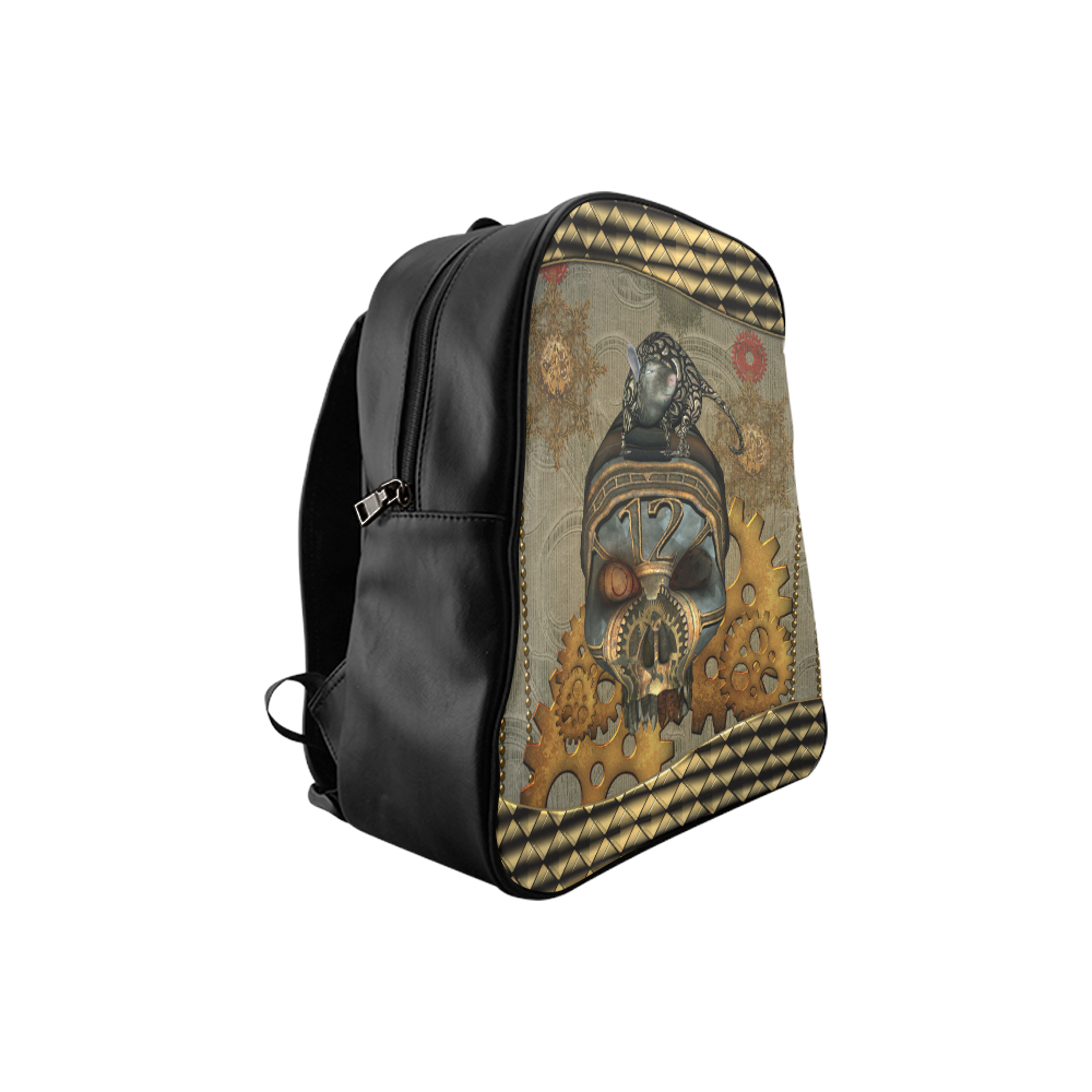 Awesome steampunk skull School Backpack (Model 1601)(Small)