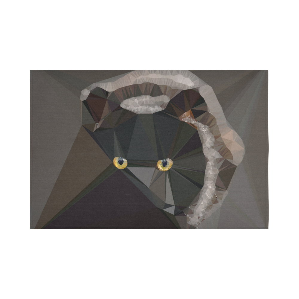 Cat Yellow Eyes Low Poly Triangles Cotton Linen Wall Tapestry 90"x 60"