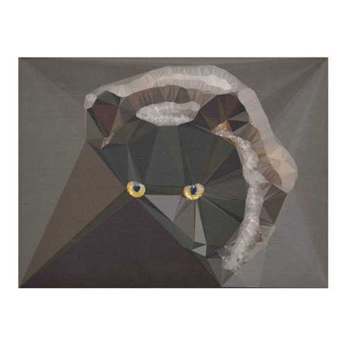 Cat Yellow Eyes Low Poly Triangles Cotton Linen Tablecloth 52"x 70"